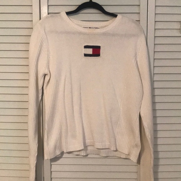 White Pullover Sweater- TOMMY HILFIGER - Picture 1 of 3